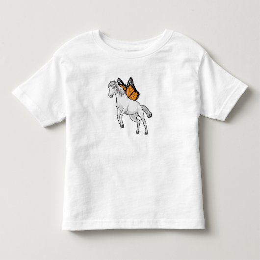 Paard met Vlinder Kinder Shirts (Voorkant)
