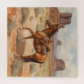 Paard met woestijntafels legpuzzel (Horizontaal)