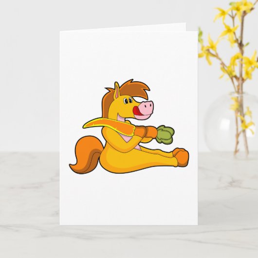 Paard met Wortel Kaart (Gele Bloem)