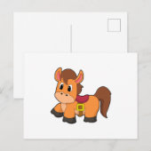 Paard met zadel briefkaart (Voorkant / Achterkant)