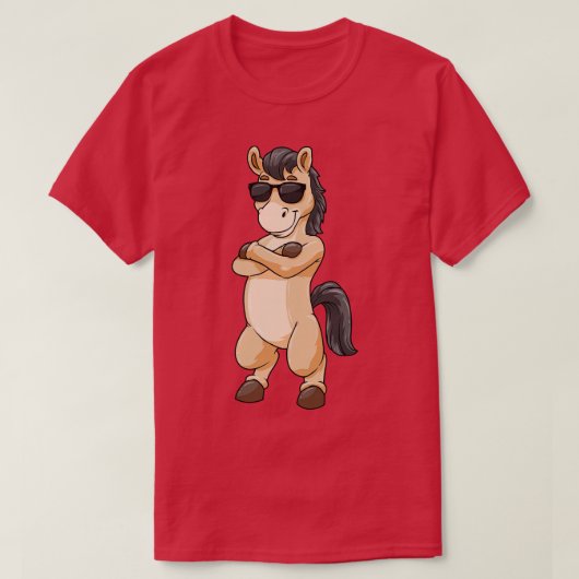 Paard met Zonnebril 4 T-shirt (Design voorkant)