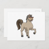 Paard met zonnebril briefkaart (Voorkant / Achterkant)