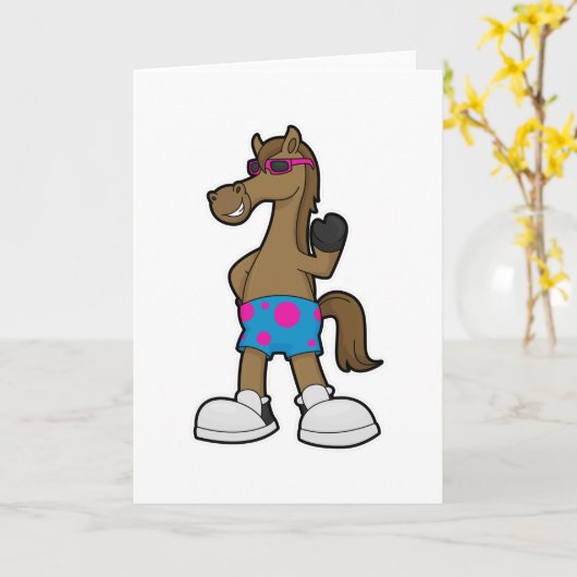 Paard met zonnebril kaart (Gele Bloem)