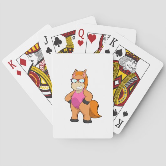 Paard met zonnebril pokerkaarten (Achterkant)