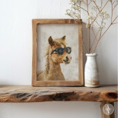Paard met Zonnebril Schilderen Whimsical Art Poster