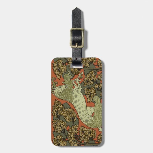 Paard middeleeuwse kunst ambachten Art Nouveau Bagagelabel (Voorkant verticaal)