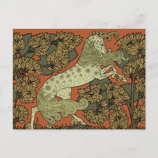Paard middeleeuwse kunst ambachten Art Nouveau Briefkaart (Voorkant)