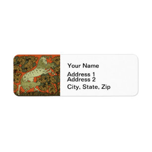 Paard middeleeuwse kunst ambachten Art Nouveau Etiket