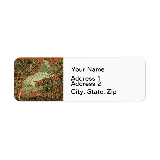 Paard middeleeuwse kunst ambachten Art Nouveau Etiket (Voorkant)