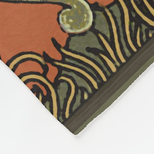 Paard middeleeuwse kunst ambachten Art Nouveau Fleece Deken (Hoek)