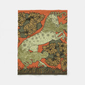 Paard middeleeuwse kunst ambachten Art Nouveau Fleece Deken (Voorkant)
