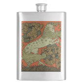 Paard middeleeuwse kunst ambachten Art Nouveau Heupfles (Voorkant)