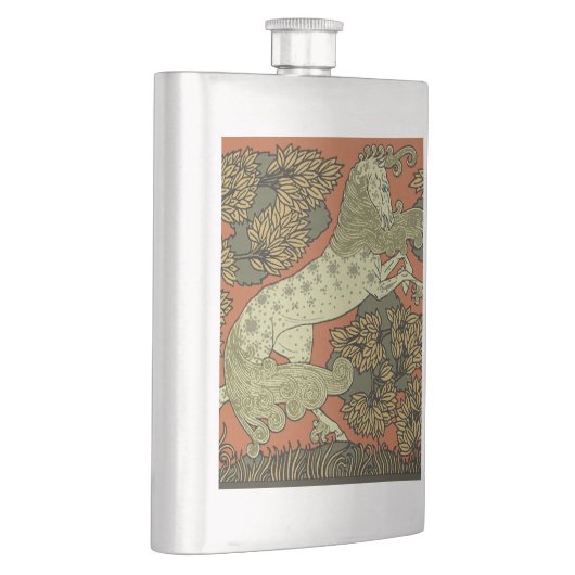 Paard middeleeuwse kunst ambachten Art Nouveau Heupfles (Rechts)