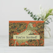 Paard middeleeuwse kunst ambachten Art Nouveau Kaart (Staand voorkant)