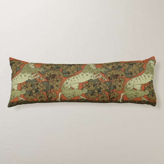 Paard middeleeuwse kunst ambachten Art Nouveau Lichaamskussen (Voorkant)