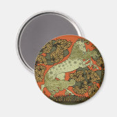 Paard middeleeuwse kunst ambachten Art Nouveau Magneet (Voorkant / Achterkant)