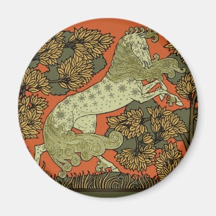 Paard middeleeuwse kunst ambachten Art Nouveau Magneet