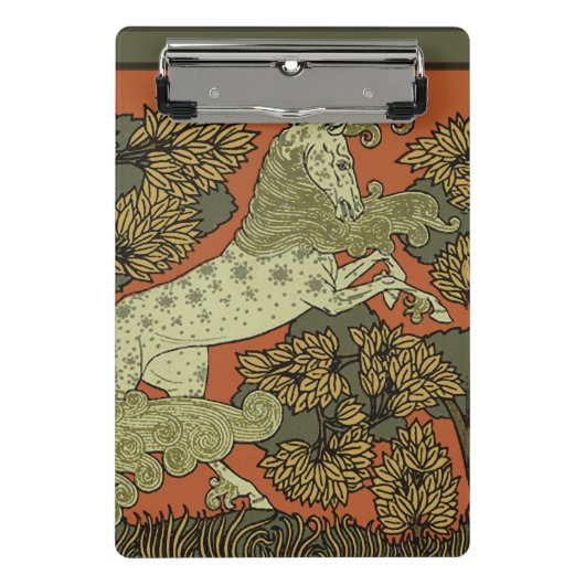 Paard middeleeuwse kunst ambachten Art Nouveau Mini Klembord (Voorkant)