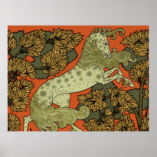 Paard Middeleeuwse Kunst Ambachten Art Nouveau Poster