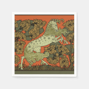 Paard middeleeuwse kunst ambachten Art Nouveau Servetten