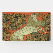 Paard middeleeuwse kunst ambachten Art Nouveau Spandoek (Horizontaal)