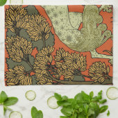 Paard middeleeuwse kunst ambachten Art Nouveau Theedoek (Gevouwen)