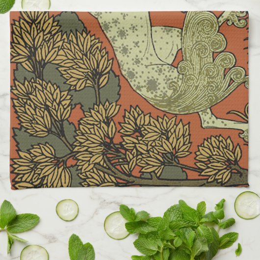 Paard middeleeuwse kunst ambachten Art Nouveau Theedoek (Gevouwen)