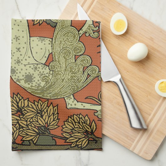 Paard middeleeuwse kunst ambachten Art Nouveau Theedoek (Quarter Fold)