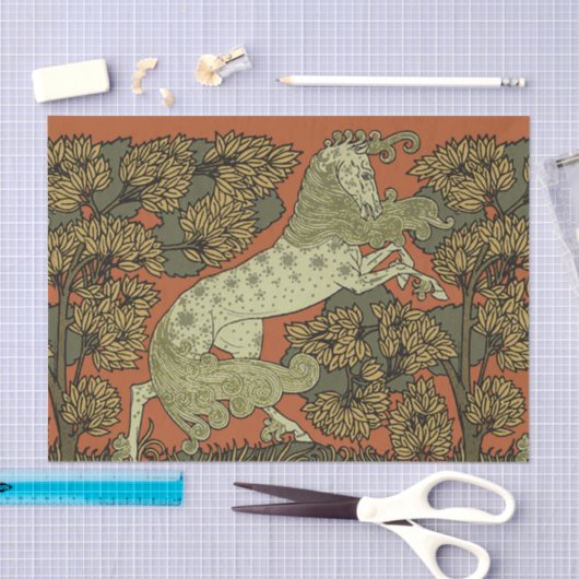 Paard middeleeuwse kunst ambachten Art Nouveau Tissuepapier (Craft)