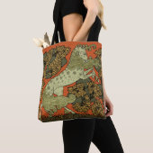 Paard middeleeuwse kunst ambachten Art Nouveau Tote Bag (Dichtbij)