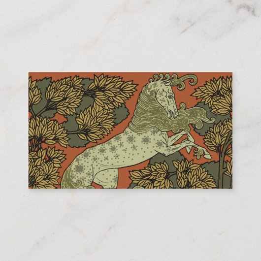 Paard middeleeuwse kunst ambachten Art Nouveau Visitekaartje (Achterkant)