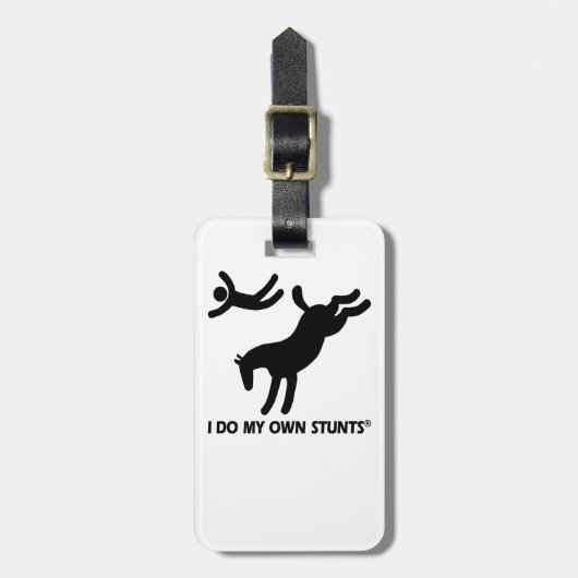 Paard mijn eigen stunts bagagelabel (Voorkant verticaal)