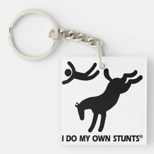 Paard mijn eigen stunts sleutelhanger (voorkant)