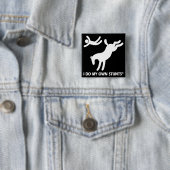 Paard mijn eigen stunts vierkante button 5,1 cm (In situ)