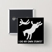 Paard mijn eigen stunts vierkante button 5,1 cm (Voorkant /achterkant)