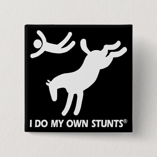 Paard mijn eigen stunts vierkante button 5,1 cm (Voorkant)