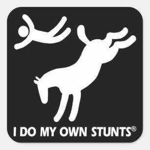 Paard mijn eigen stunts vierkante sticker