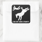 Paard mijn eigen stunts vierkante sticker (Tas)
