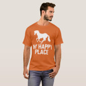 Paard Mijn Happy Place grappig T-shirt (Voorkant volledig)