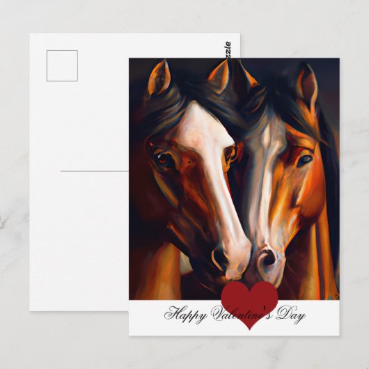 Paard minnende Valentijn Briefkaart (Voorkant / Achterkant)
