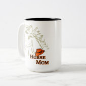 Paard Moeder Met Pet Koffie Mok (Voorkant links)