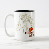 Paard Moeder Met Pet Koffie Mok (Links)