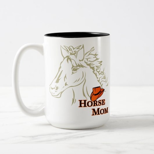Paard Moeder Met Pet Koffie Mok (Links)