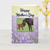 Paard Moederdag kaart (Gele Bloem)