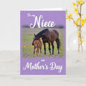 Paard Moederdag kaart (Gele Bloem)