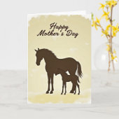 Paard Moederdag Kunstkaart Kaart (Gele Bloem)