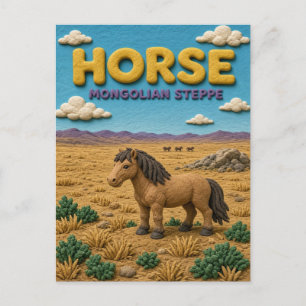 Paard Mongoolse Steppe Modern KlayKoo Briefkaart
