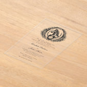 Paard Monogram Elegante Equestriale Trouw Transpar Acryl Uitnodigingen (Laagn)