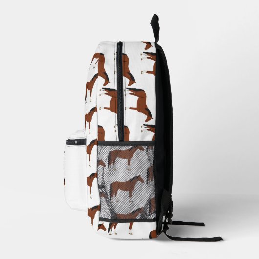 Paard monogram terug naar school bedrukte rugzak (Rechts)