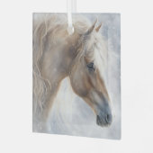Paard Mooi Palomino in de Sneeuw Kerstmis Glas Ornament (Voorkant links)